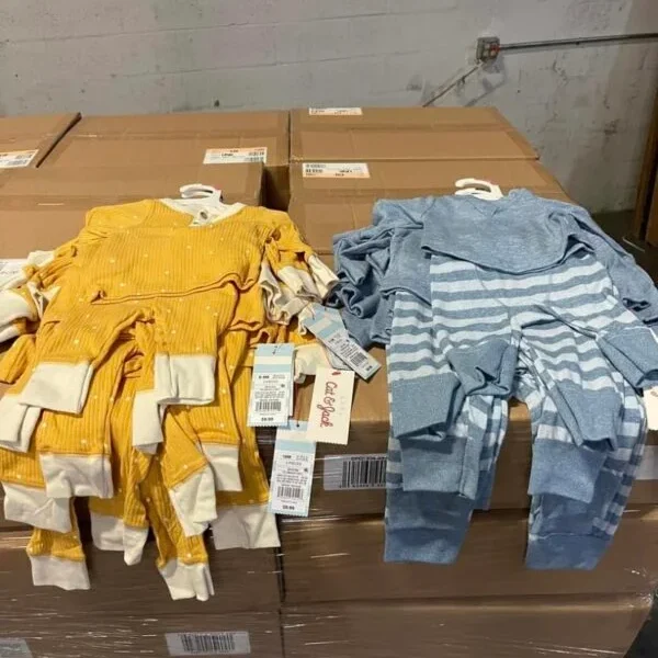 Assorted clothing merchandise – mens, womens, children.